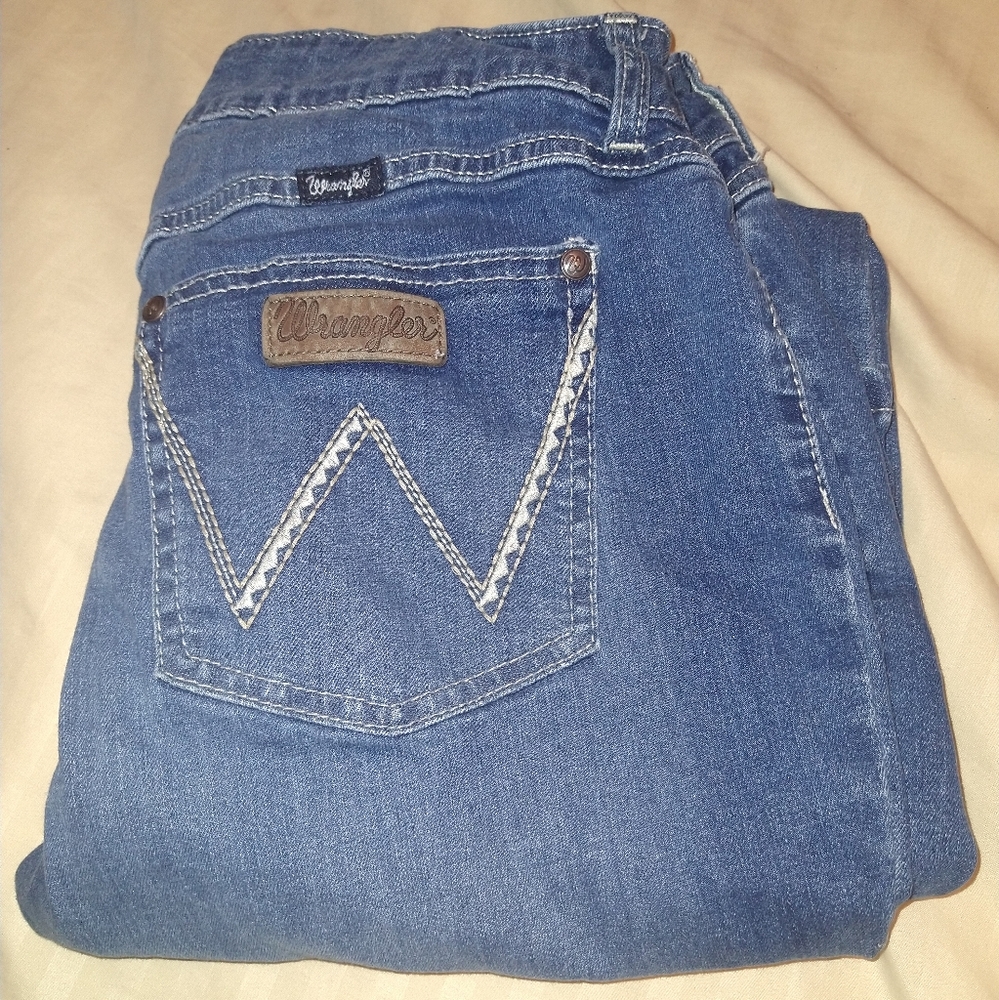 WRANGLER Boot Cut Maternity Blue Jeans Sz 12